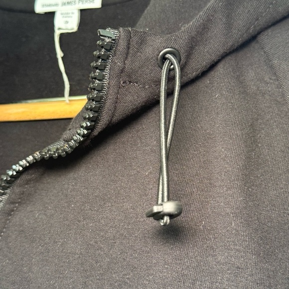 James Perse Black Mock Neck Full Zip Hoodie Size 3 (L) - Picture 5 of 13